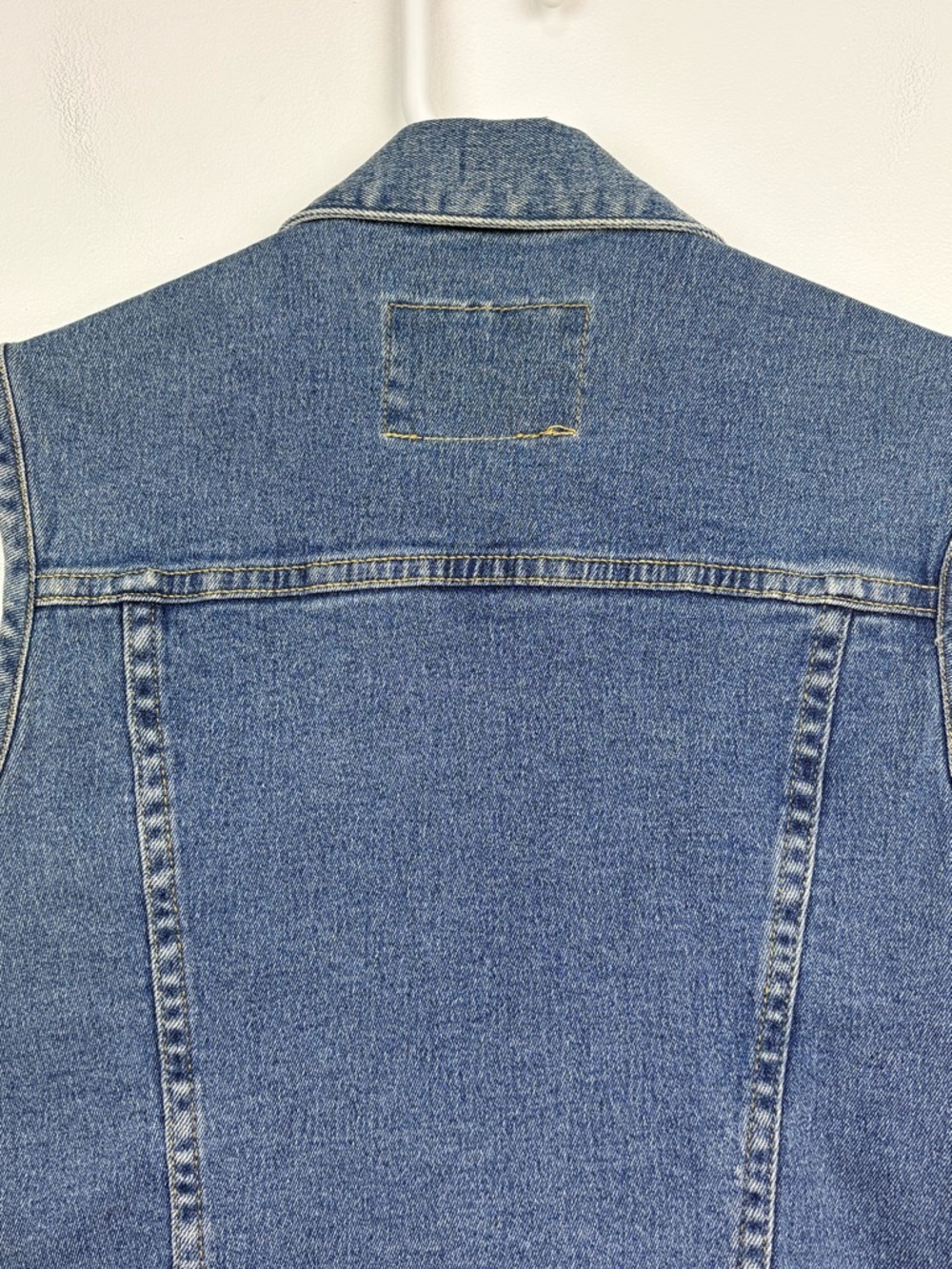 Vtg EXPRESS Jean Denim Vest Zip Front Size Small 90s Western - Picture 6 of 9